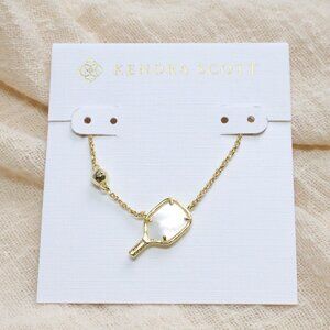 Kendra Scott Pickleball Gold Ivory Mother-of-Pearl Pendant Necklace